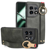 For-OnePlus-11-Wristband-Leather-Back-Phone-Case(Green)