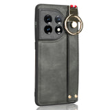 For-OnePlus-11-Wristband-Leather-Back-Phone-Case(Green)