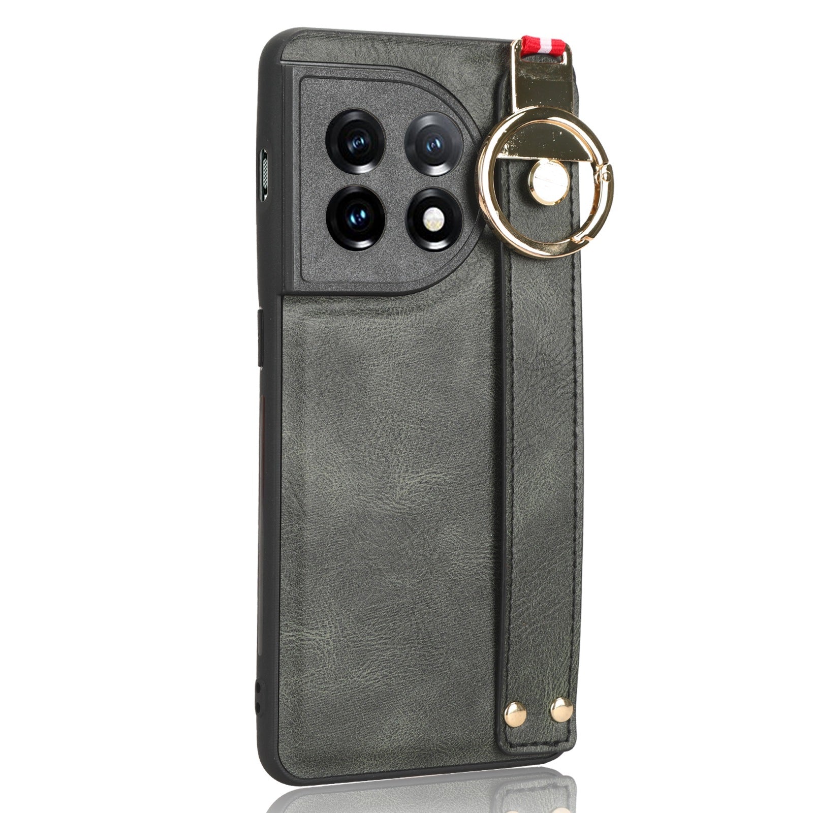For-OnePlus-11-Wristband-Leather-Back-Phone-Case(Green)