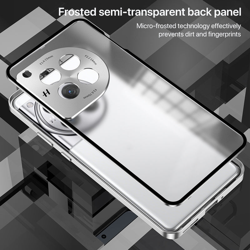 For-OnePlus-13-Snap-Buckle-Single-sided-Metal-Frame-Frosted-Phone-Case(Sierra-Blue)