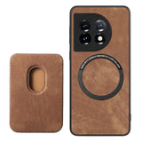 For-OnePlus-12-5G-Retro-Leather-Card-Bag-Magnetic-Phone-Case(Brown)