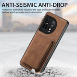 For-OnePlus-12-5G-Retro-Leather-Card-Bag-Magnetic-Phone-Case(Brown)