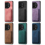 For-OnePlus-12-5G-Retro-Leather-Card-Bag-Magnetic-Phone-Case(Brown)