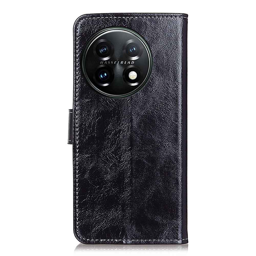 For-OnePlus-11-5G-Retro-Crazy-Horse-Texture-Leather-Phone-Case(Black)