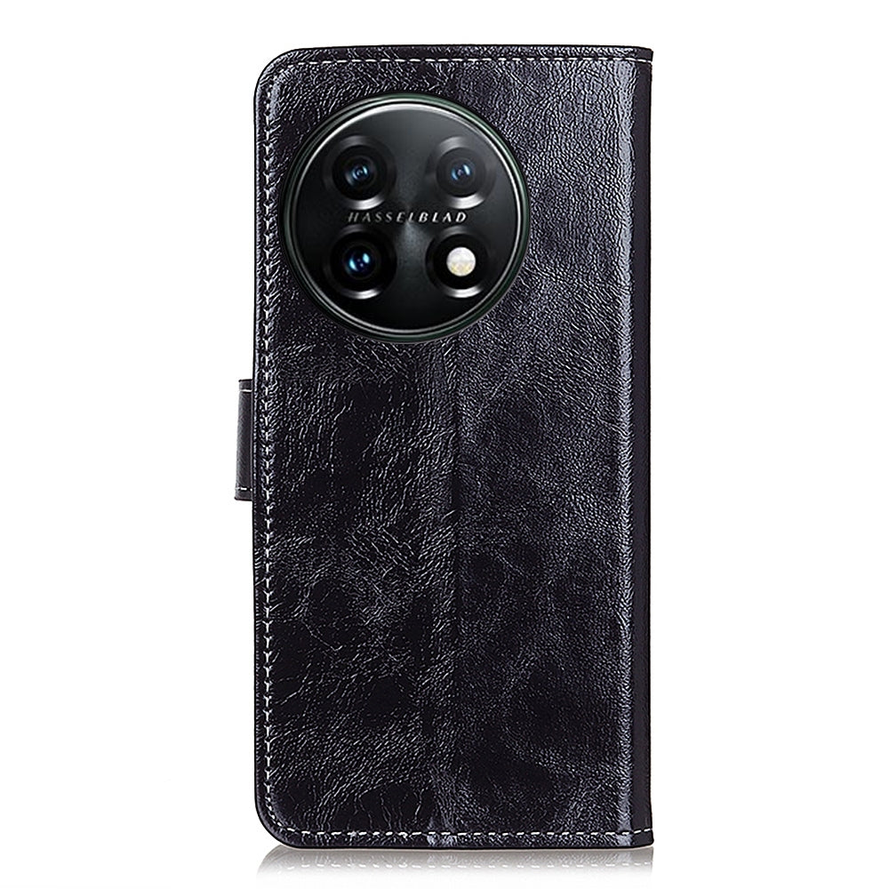 For-OnePlus-11-5G-Retro-Crazy-Horse-Texture-Leather-Phone-Case(Black)