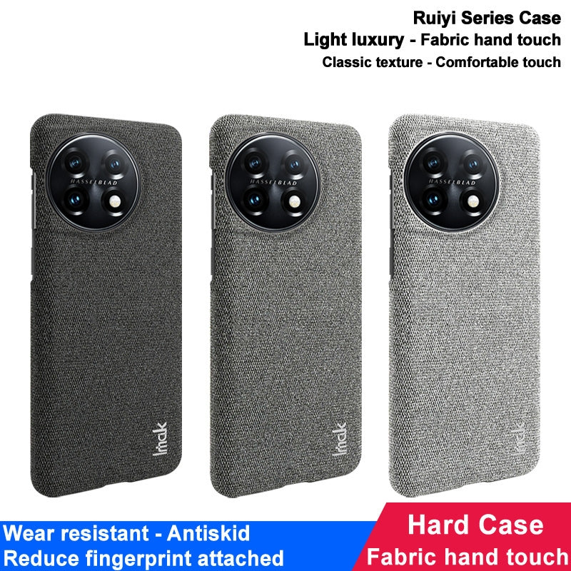 For-OnePlus-11-5G-imak-Ruiyi-Series-Cloth-Texture-PU-+-PC-Phone-Case(Black)