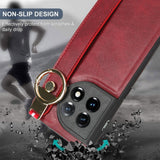 For-OnePlus-11-Wristband-Leather-Back-Phone-Case(Red)