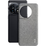 For-OnePlus-11-5G-imak-Ruiyi-Series-Cloth-Texture-PU-+-PC-Phone-Case(Light-Grey)