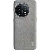 For-OnePlus-11-5G-imak-Ruiyi-Series-Cloth-Texture-PU-+-PC-Phone-Case(Light-Grey)
