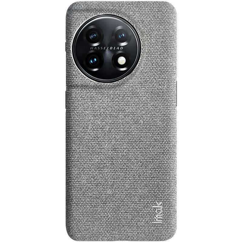 For-OnePlus-11-5G-imak-Ruiyi-Series-Cloth-Texture-PU-+-PC-Phone-Case(Light-Grey)