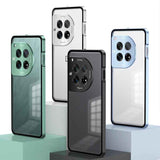 For-OnePlus-13-Snap-Buckle-Single-sided-Metal-Frame-Frosted-Phone-Case(Silver)