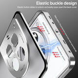 For-OnePlus-13-Snap-Buckle-Single-sided-Metal-Frame-Frosted-Phone-Case(Silver)
