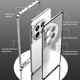 For-OnePlus-13-Snap-Buckle-Single-sided-Metal-Frame-Frosted-Phone-Case(Silver)