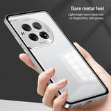 For-OnePlus-13-Snap-Buckle-Single-sided-Metal-Frame-Frosted-Phone-Case(Silver)