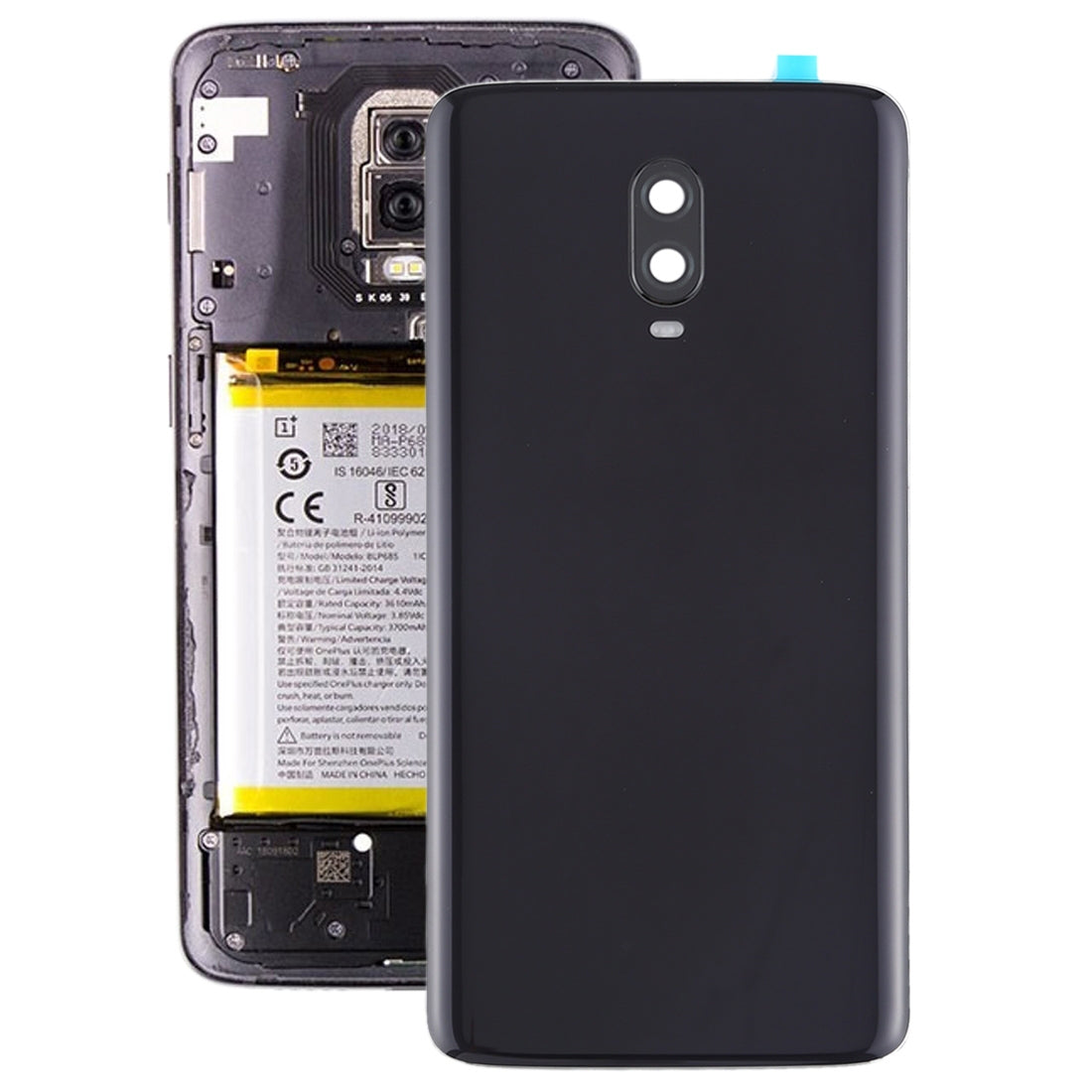 For-OnePlus-6T-Original-Battery-Back-Cover-with-Camera-Lens-Frame-(Jet-Black)