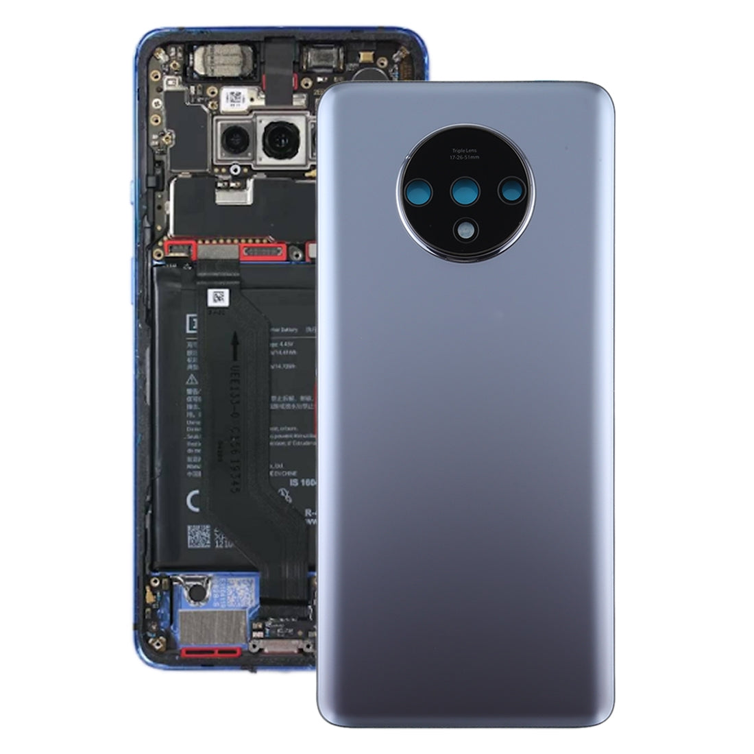 For-OnePlus-7T-Original-Battery-Back-Cover-with-Camera-Lens-Frame-(Silver)