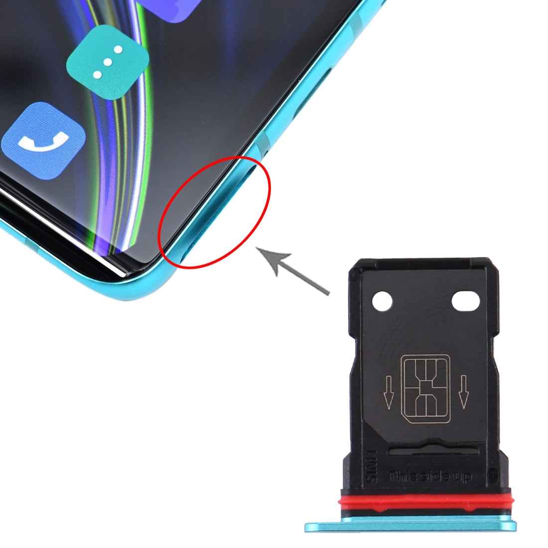 For-OnePlus-8-Original-SIM-Card-Tray-+-SIM-Card-Tray-(Green)