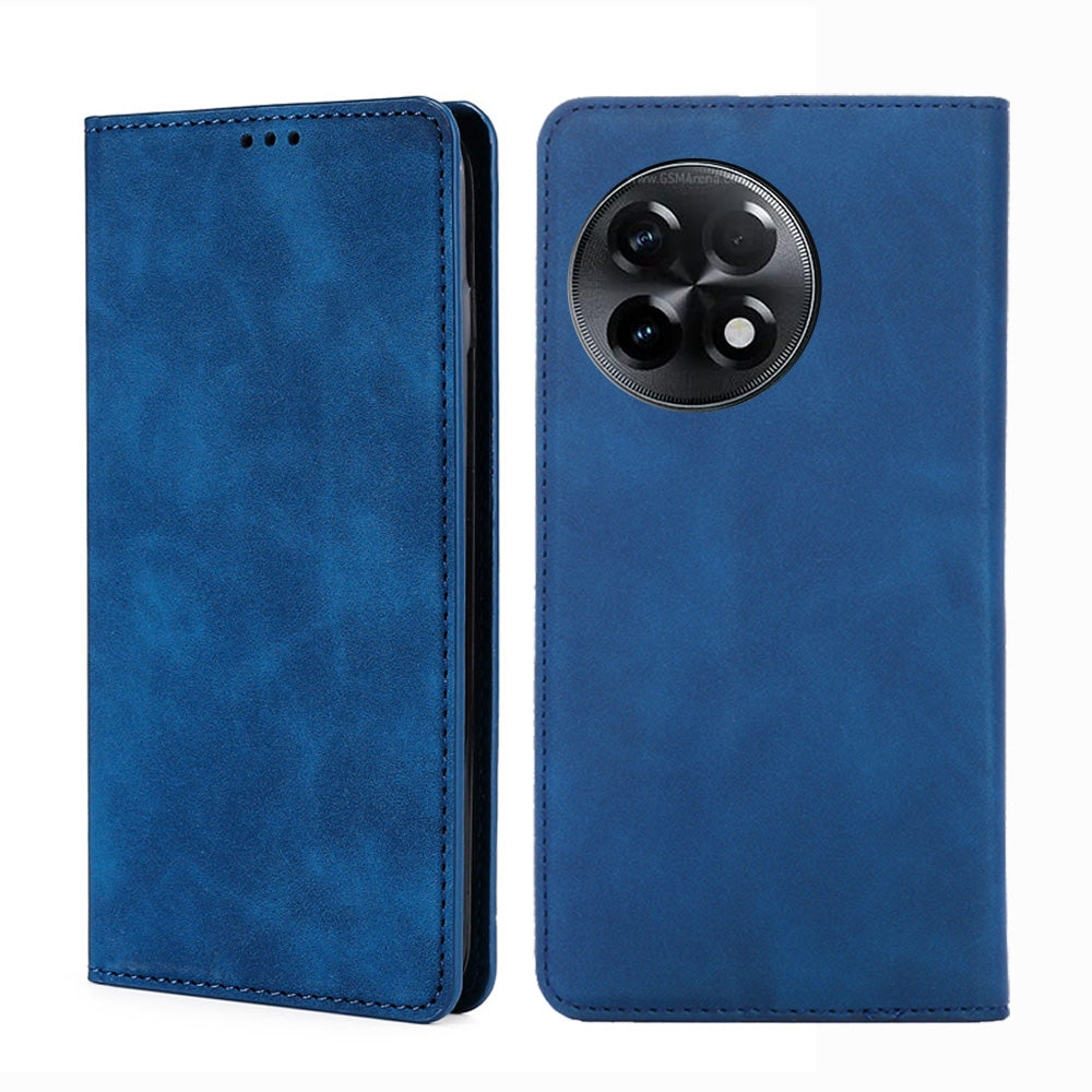 For-OnePlus-Ace-2/11R-Skin-Feel-Magnetic-Horizontal-Flip-Leather-Phone-Case(Blue)