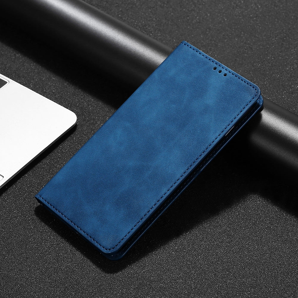 For-OnePlus-Ace-2/11R-Skin-Feel-Magnetic-Horizontal-Flip-Leather-Phone-Case(Blue)