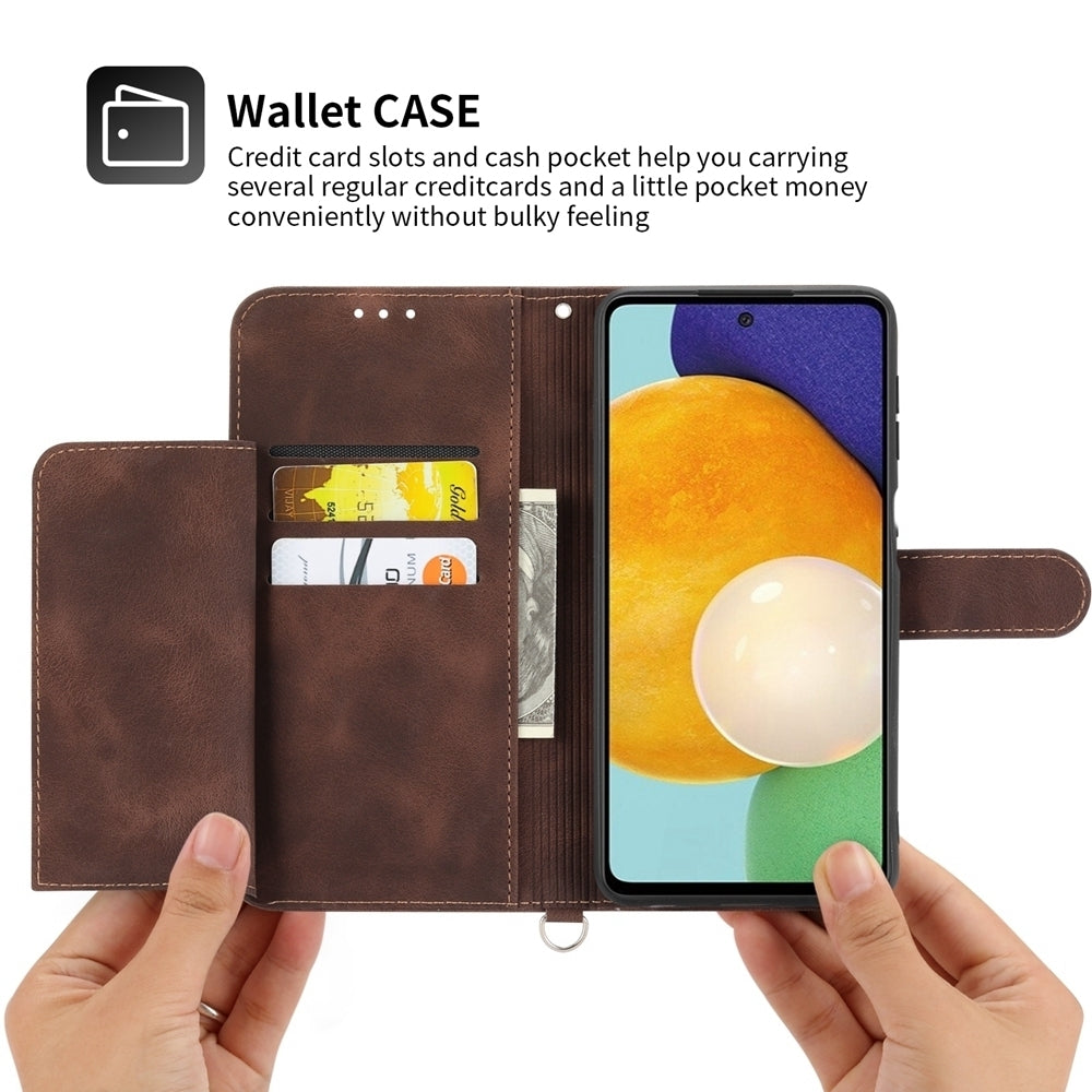 For-OnePlus-Ace-3-/-12R-Skin-feel-Flowers-Embossed-Wallet-Leather-Phone-Case(Brown)