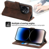 For-OnePlus-Ace-3-/-12R-Skin-feel-Flowers-Embossed-Wallet-Leather-Phone-Case(Brown)