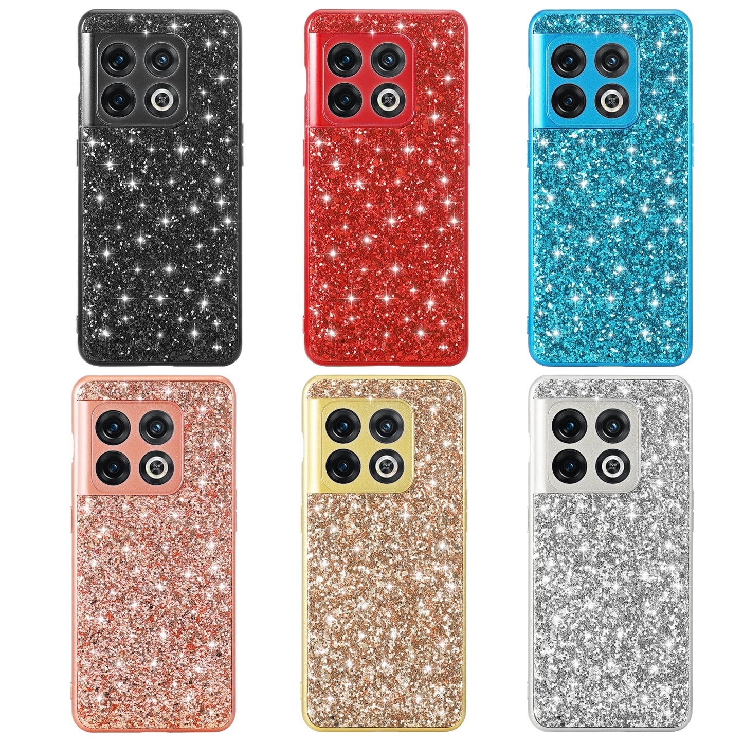 For-OnePlus-Ace-Pro/10T-Glitter-Powder-Shockproof-TPU-Phone-Case(Rose-Gold)