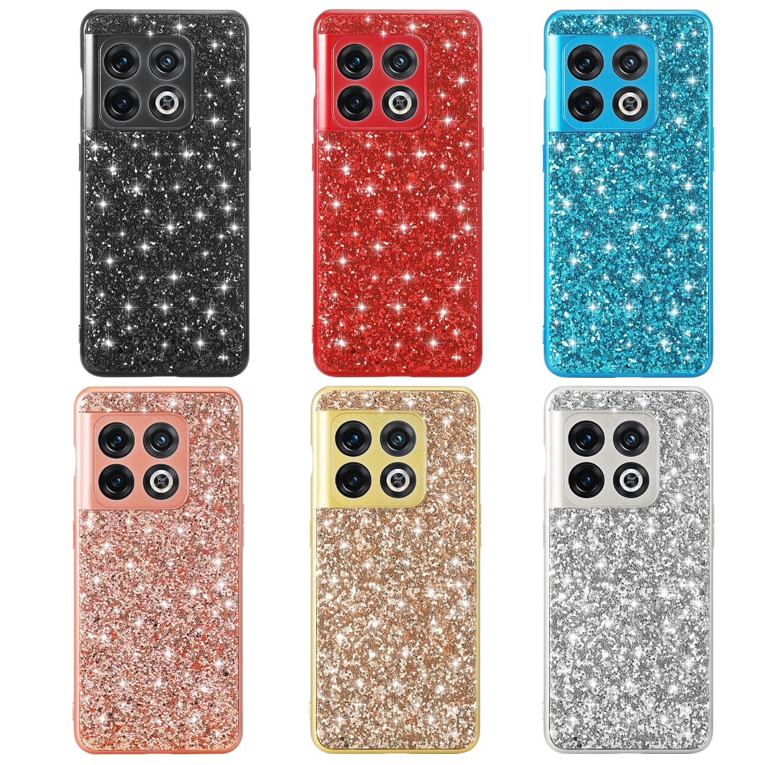For-OnePlus-Ace-Pro/10T-Glitter-Powder-Shockproof-TPU-Phone-Case(Rose-Gold)