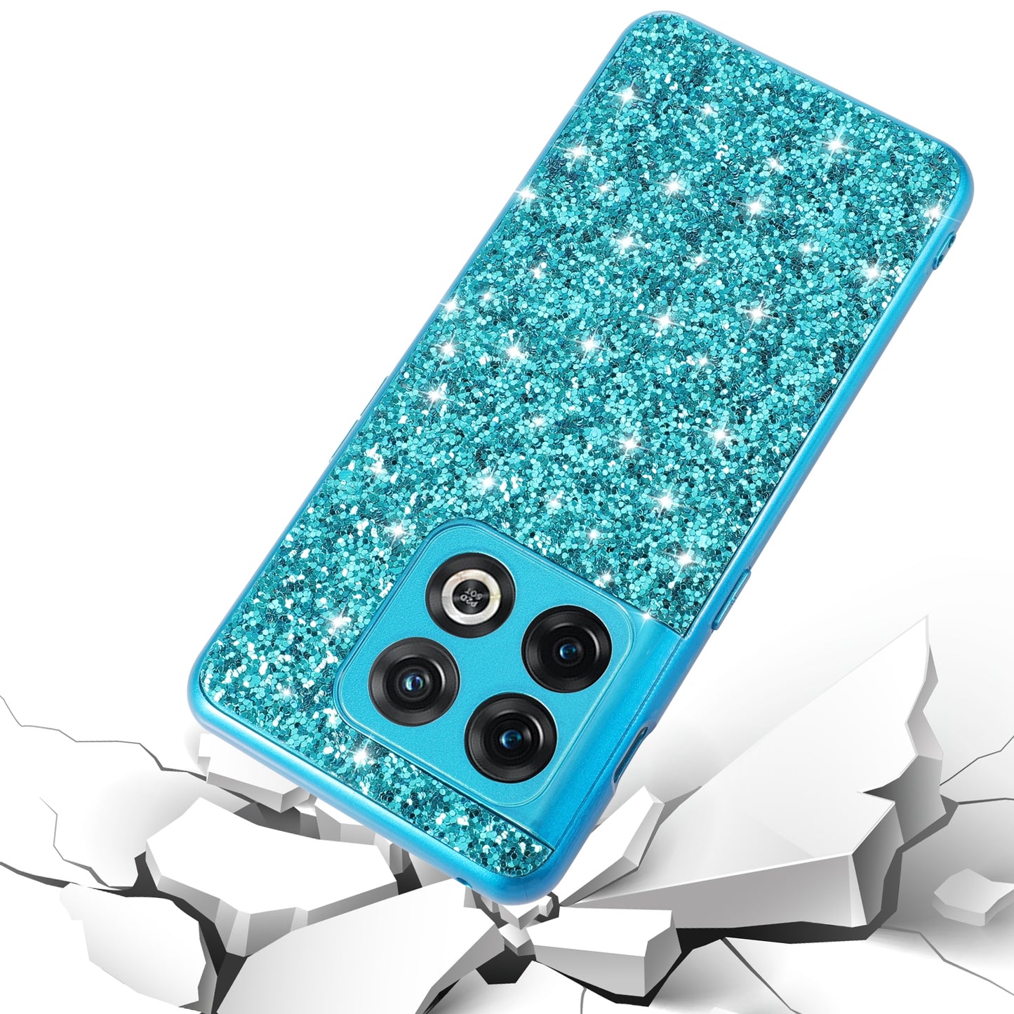 For-OnePlus-Ace-Pro/10T-Glitter-Powder-Shockproof-TPU-Phone-Case(Rose-Gold)