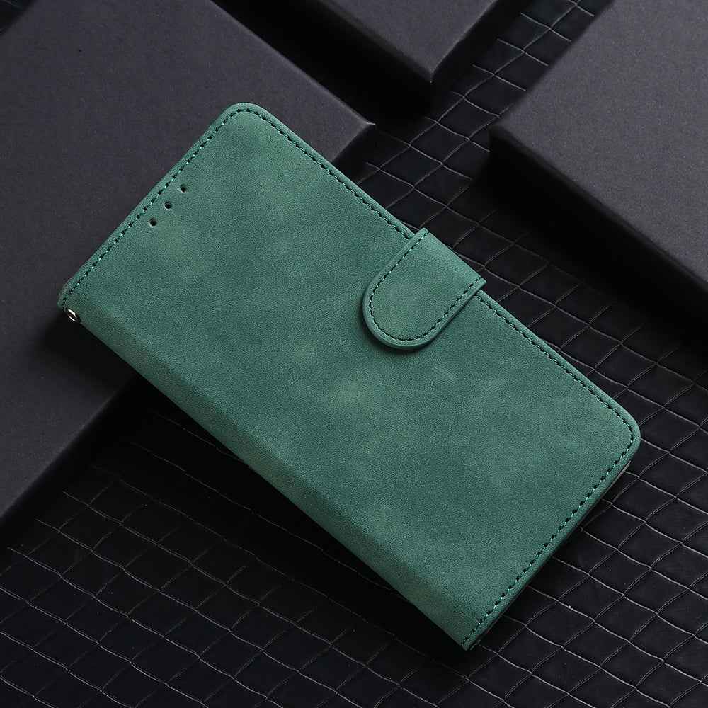 For-OnePlus-Nord-CE4-5G-Skin-Feel-Magnetic-Flip-Leather-Phone-Case(Green)