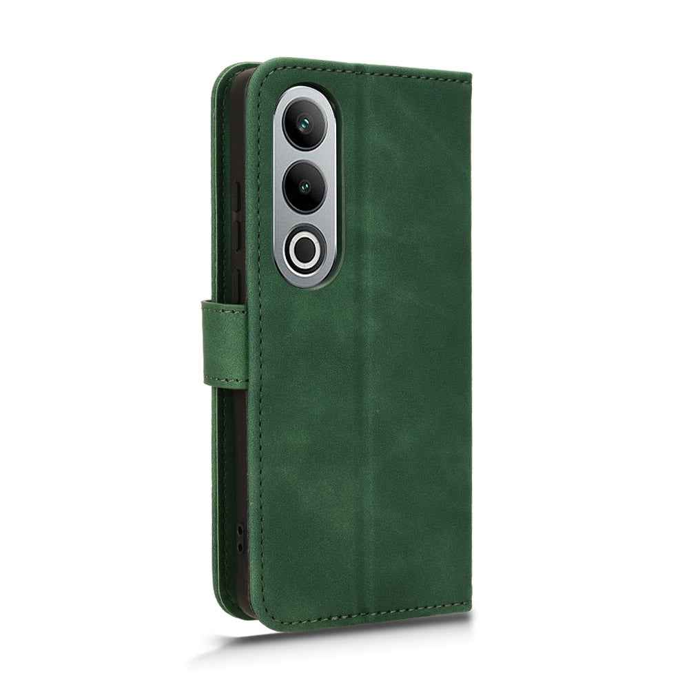 For-OnePlus-Nord-CE4-5G-Skin-Feel-Magnetic-Flip-Leather-Phone-Case(Green)