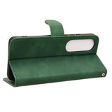 For-OnePlus-Nord-CE4-5G-Skin-Feel-Magnetic-Flip-Leather-Phone-Case(Green)
