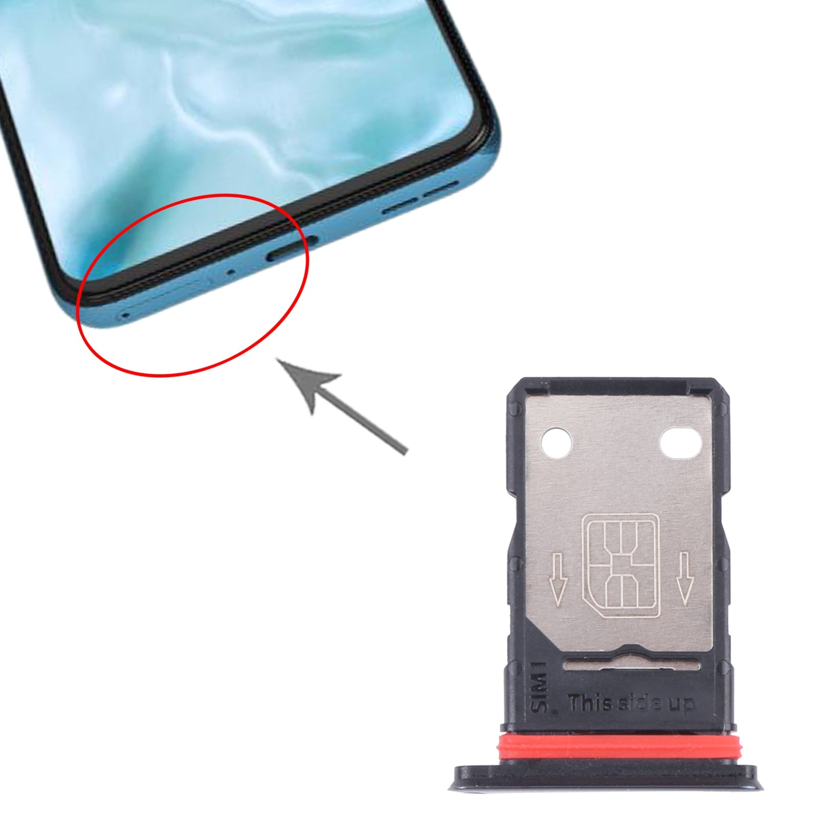 For-OnePlus-Nord-SIM-Card-Tray-+-SIM-Card-Tray-(Grey)