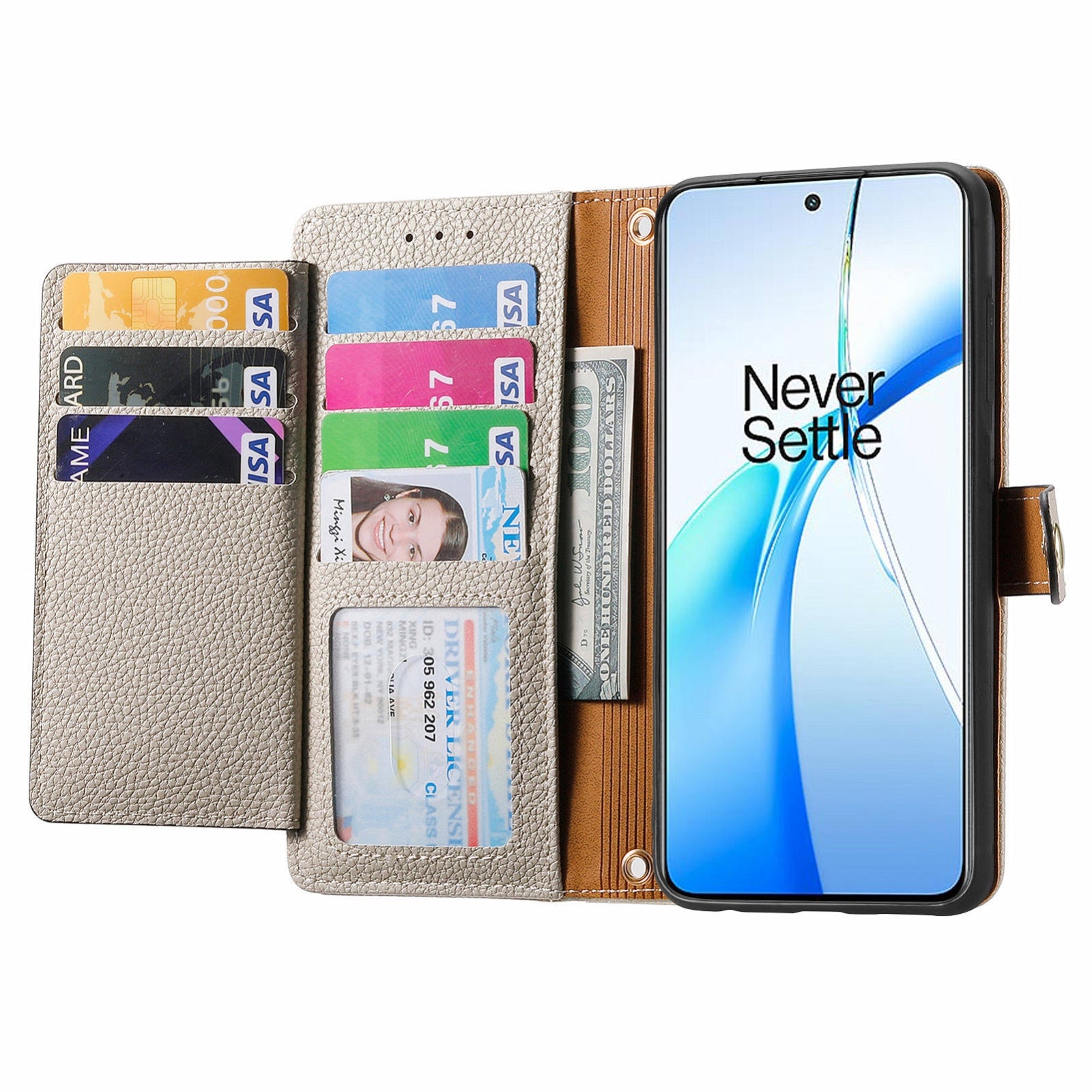 For-OnePlus-Nord-CE4-Love-Zipper-Lanyard-Leather-Phone-Case(Gray)