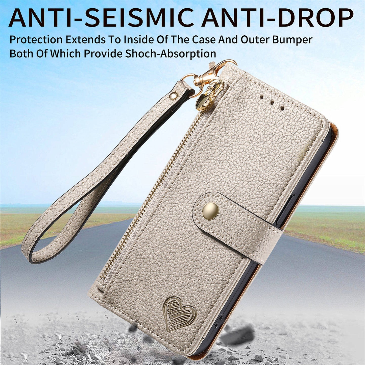 For-OnePlus-Nord-CE4-Love-Zipper-Lanyard-Leather-Phone-Case(Gray)