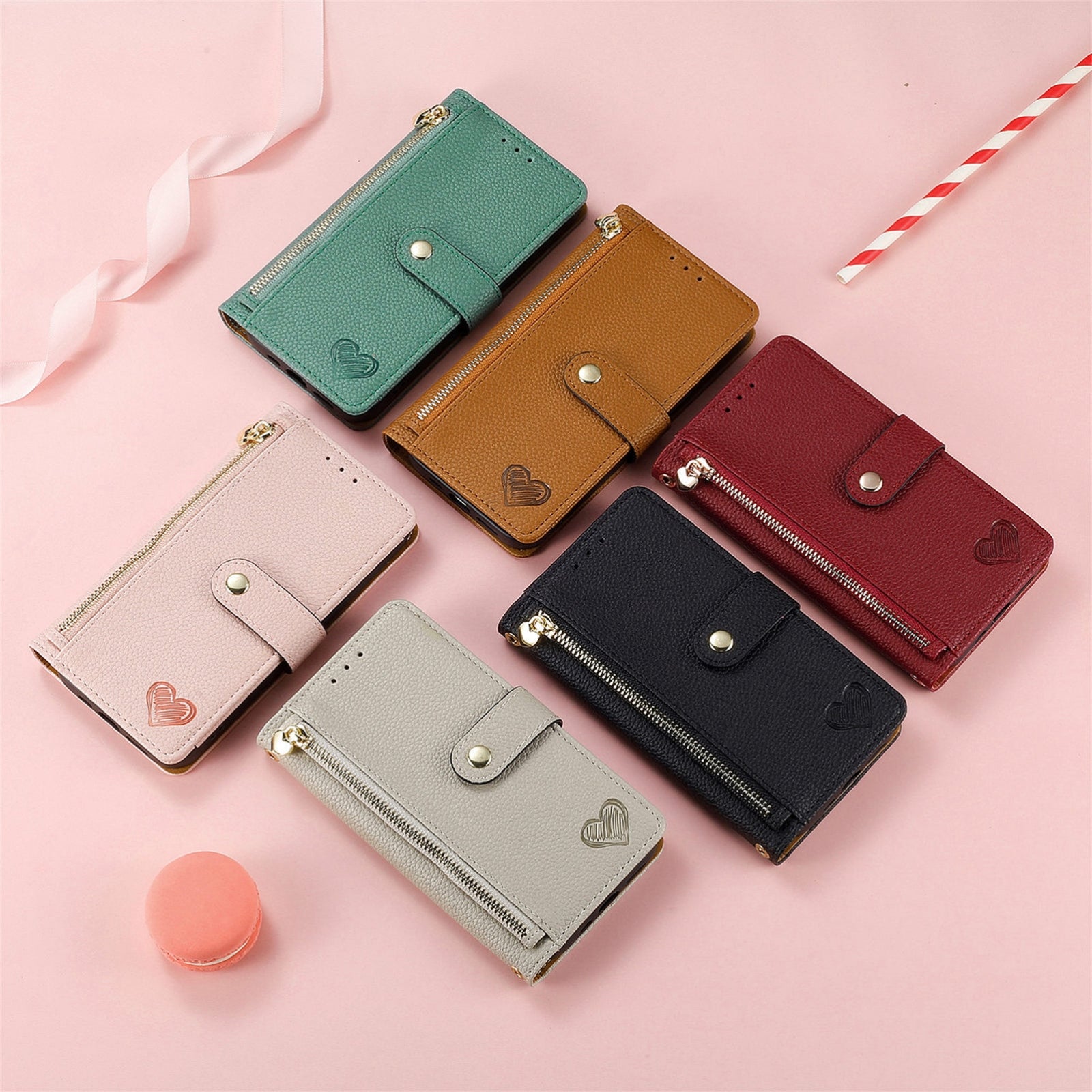 For-OnePlus-Nord-CE4-Love-Zipper-Lanyard-Leather-Phone-Case(Gray)