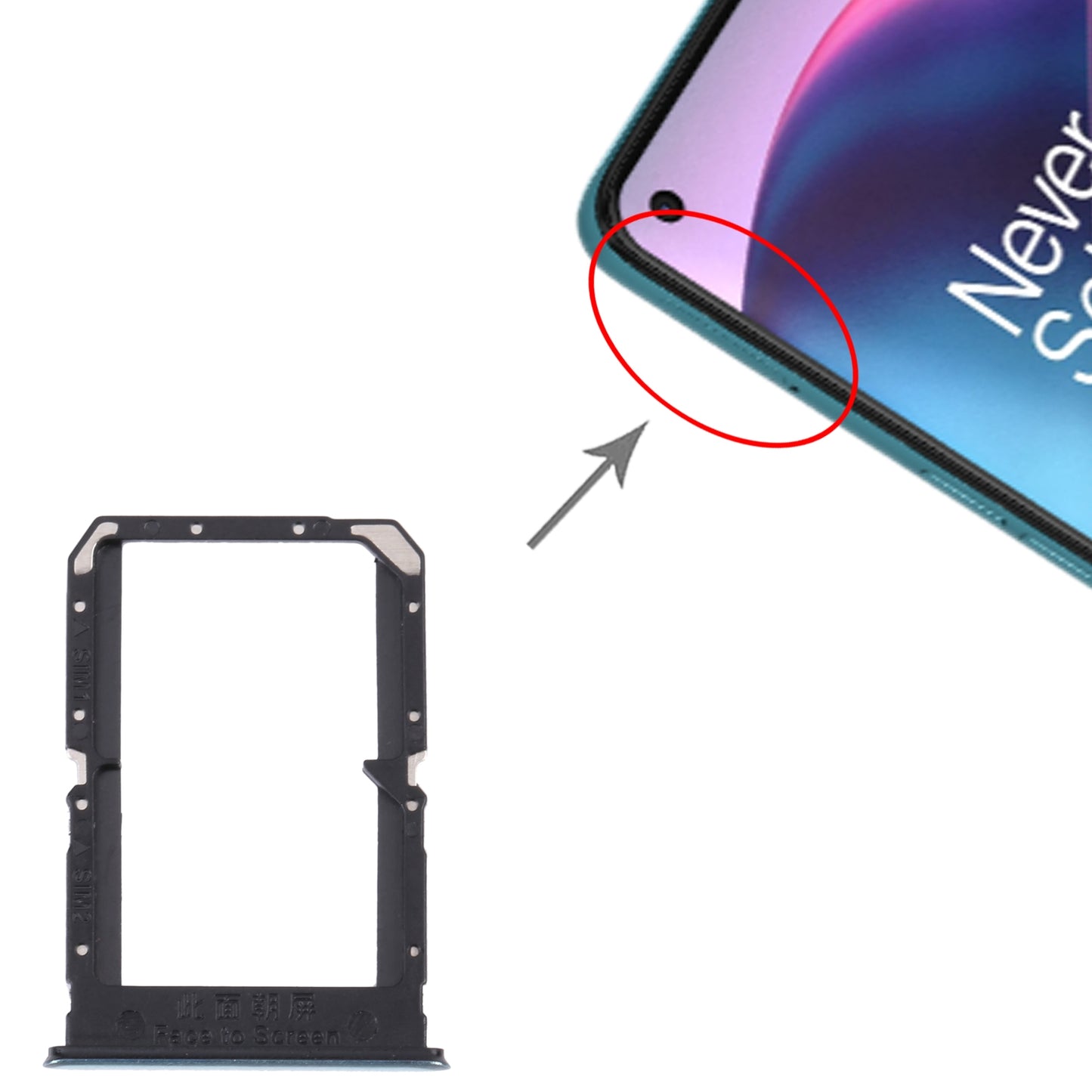 For-OnePlus-Nord-CE-5G-EB2101-/-EB2103-SIM-Card-Tray-+-SIM-Card-Tray(Green)
