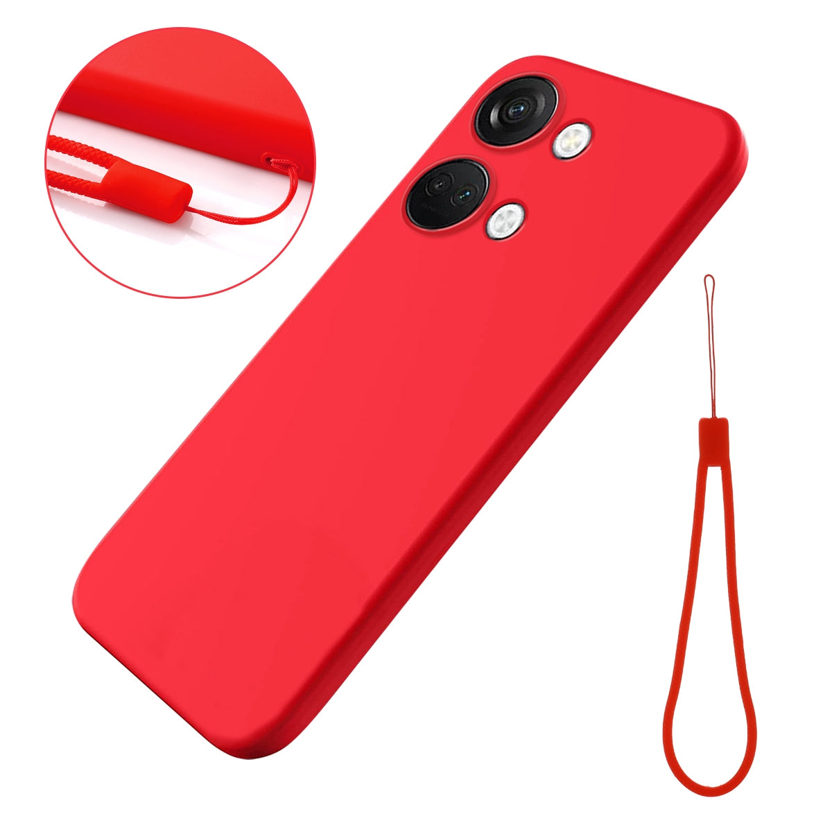 For-OnePlus-Nord-3-/-Ace-2V-Solid-Color-Liquid-Silicone-Dropproof-Full-Coverage-Phone-Case(Red)