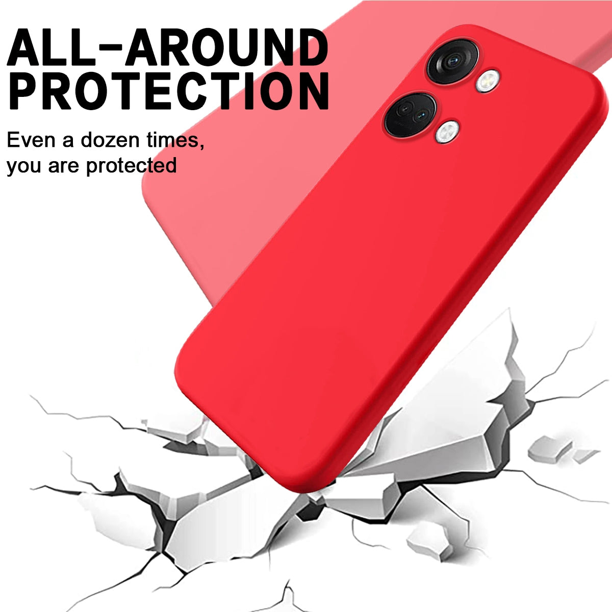 For-OnePlus-Nord-3-/-Ace-2V-Solid-Color-Liquid-Silicone-Dropproof-Full-Coverage-Phone-Case(Red)