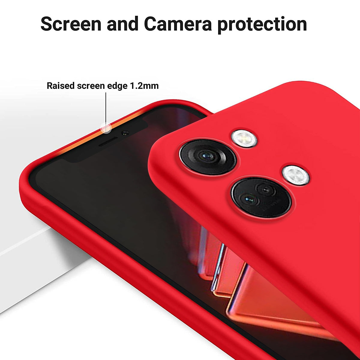 For-OnePlus-Nord-3-/-Ace-2V-Solid-Color-Liquid-Silicone-Dropproof-Full-Coverage-Phone-Case(Red)