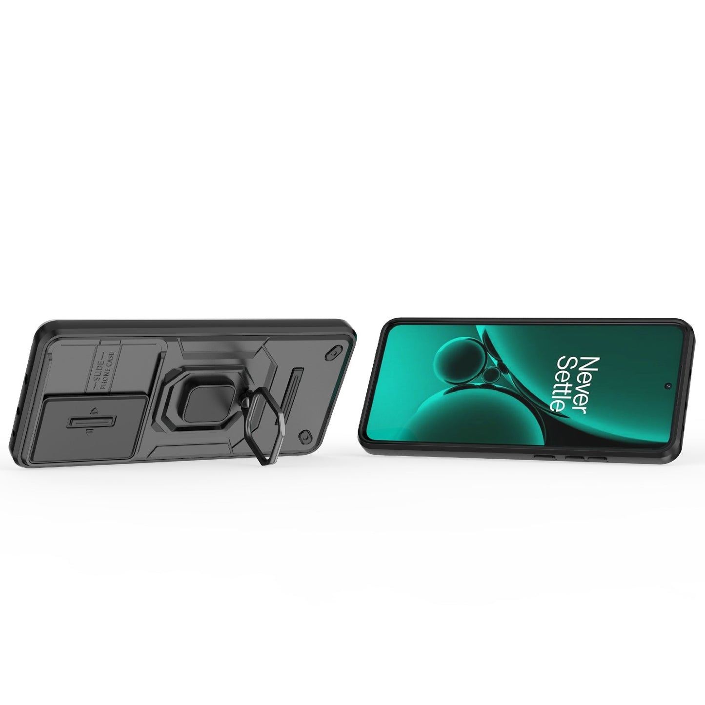 For-OnePlus-Nord-CE3-5G-Sliding-Camshield-TPU-+-PC-Shockproof-Phone-Case-with-Holder(Black)