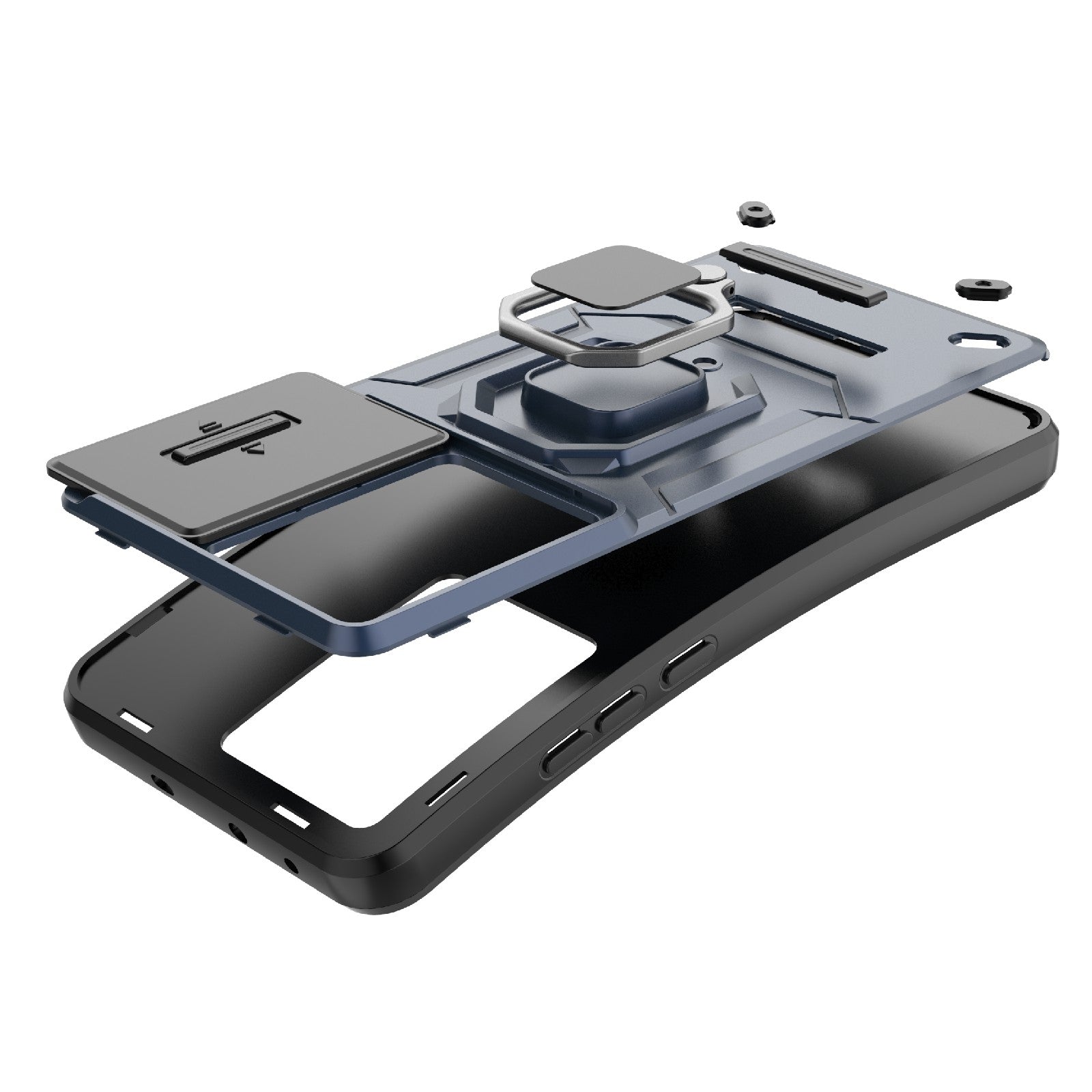 For-OnePlus-Nord-CE3-5G-Sliding-Camshield-TPU-+-PC-Shockproof-Phone-Case-with-Holder(Black)