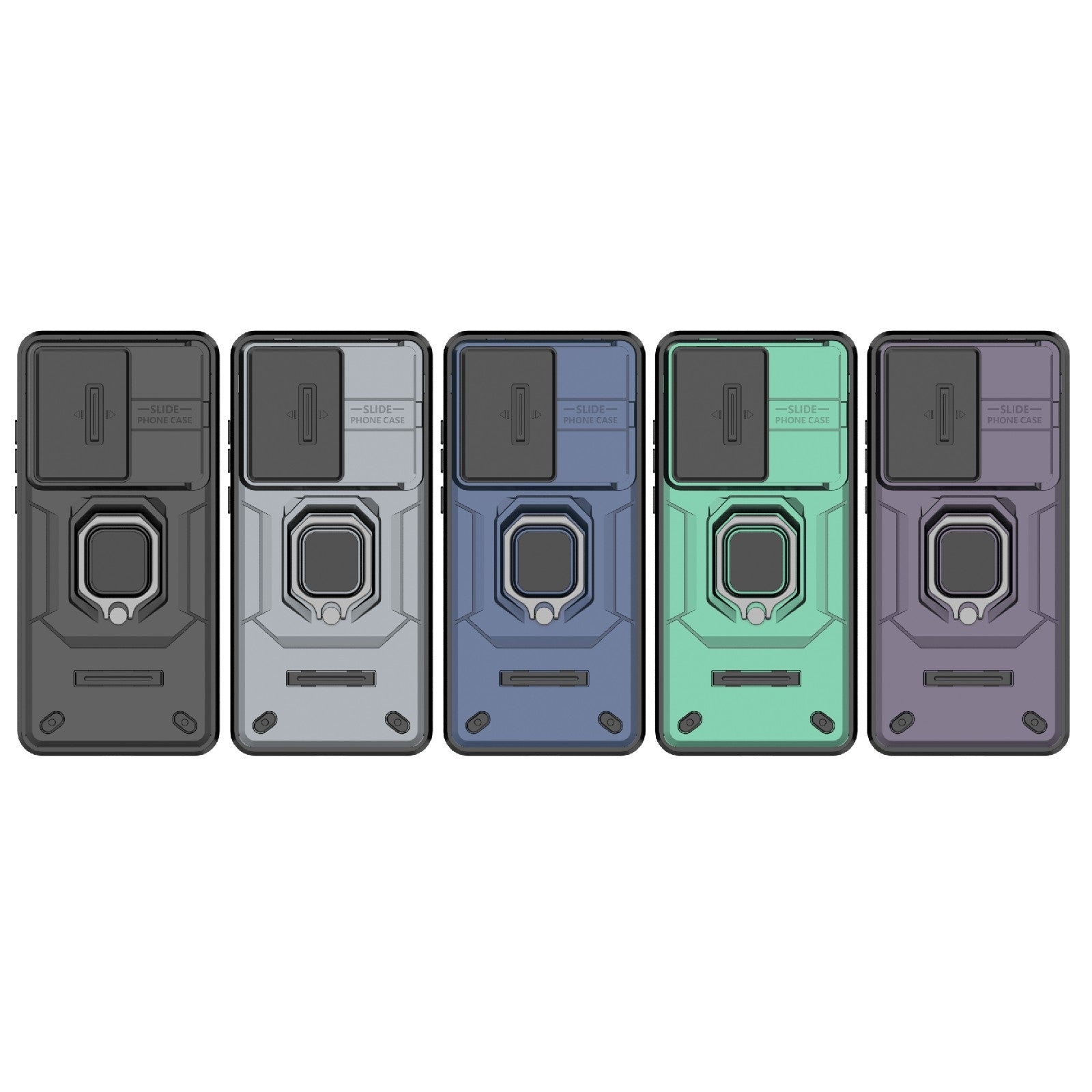 For-OnePlus-Nord-CE3-5G-Sliding-Camshield-TPU-+-PC-Shockproof-Phone-Case-with-Holder(Black)