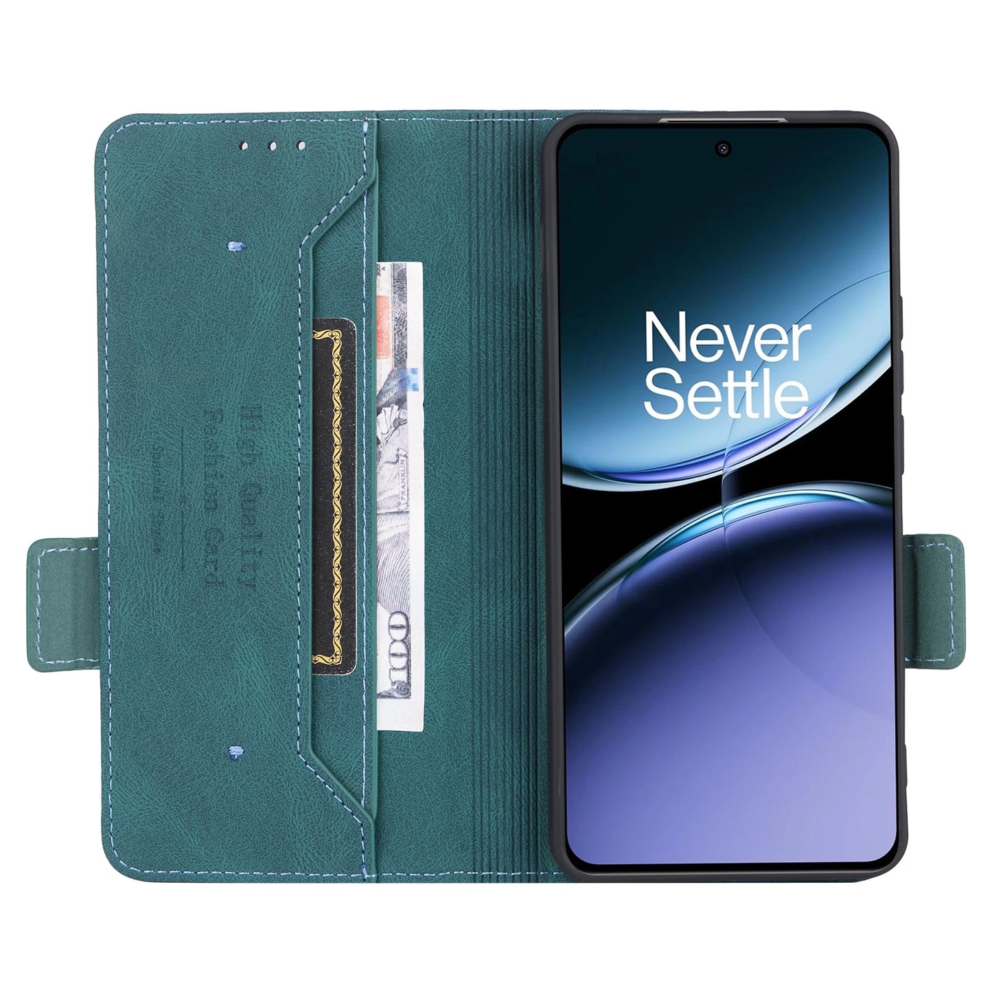 For-OnePlus-Nord-4-Magnetic-Clasp-Leather-Phone-Case(Green)