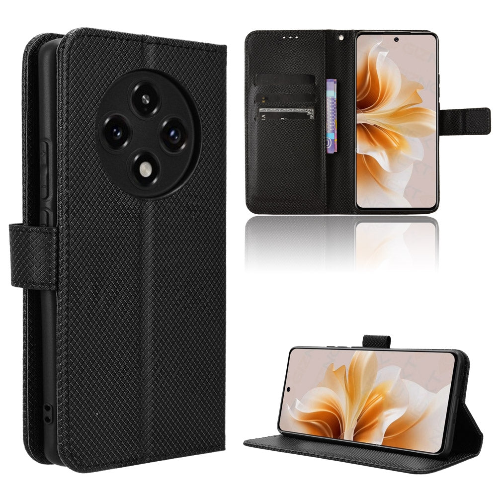 For-OPPO-F27-Pro-5G-/-F27-Pro+-5G-Diamond-Texture-Leather-Phone-Case(Black)