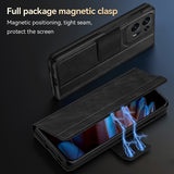 For-OPPO-Find-N-SULADA-All-inclusive-Magnetic-Snap-Flip-Leather-Phone-Case(Black)