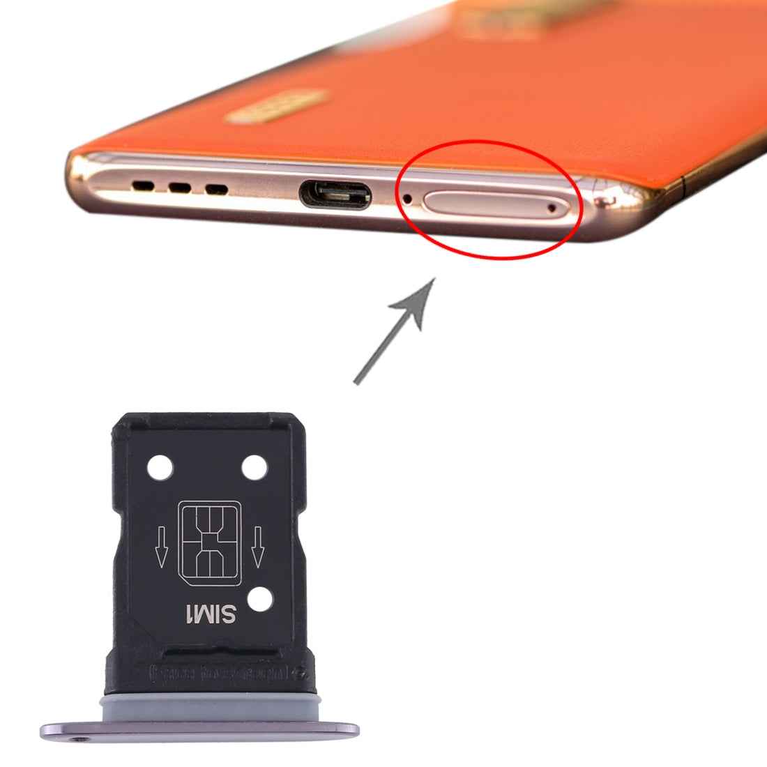 For-OPPO-Find-X2-Pro-SIM-Card-Tray-+-SIM-Card-Tray-(Black)