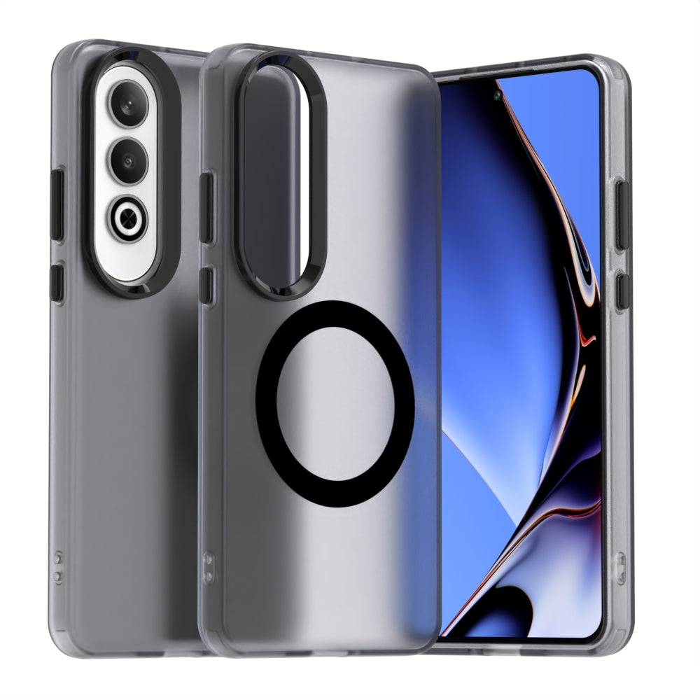 For-OPPO-K12-5G-Candy-Magsafe-PC-Hybrid-TPU-Phone-Case(Black)