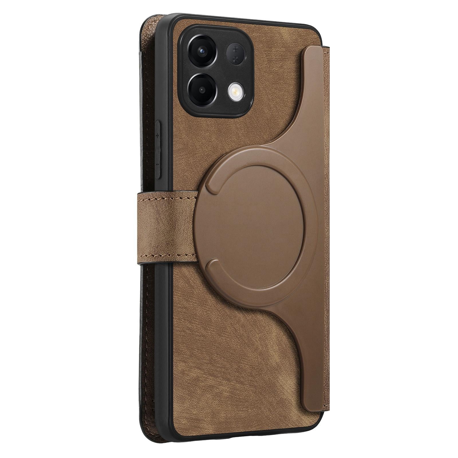For-OPPO-K12s-/-K13x-/-K13-CaseNeo-MagSafe-RFID-Anti-theft-Retro-Leather-Phone-Case(Brown)