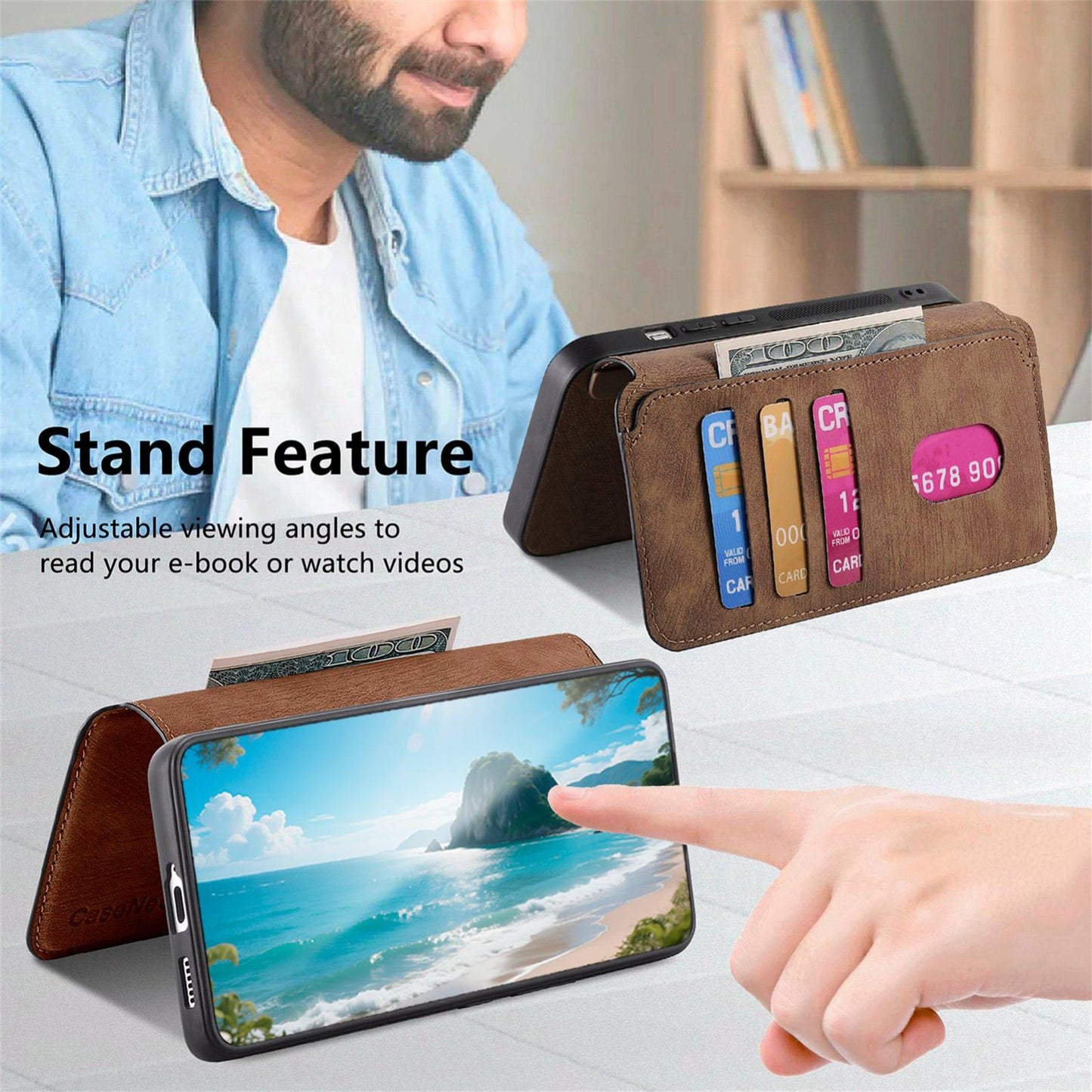 For-OPPO-K12s-/-K13x-/-K13-CaseNeo-MagSafe-RFID-Anti-theft-Retro-Leather-Phone-Case(Brown)