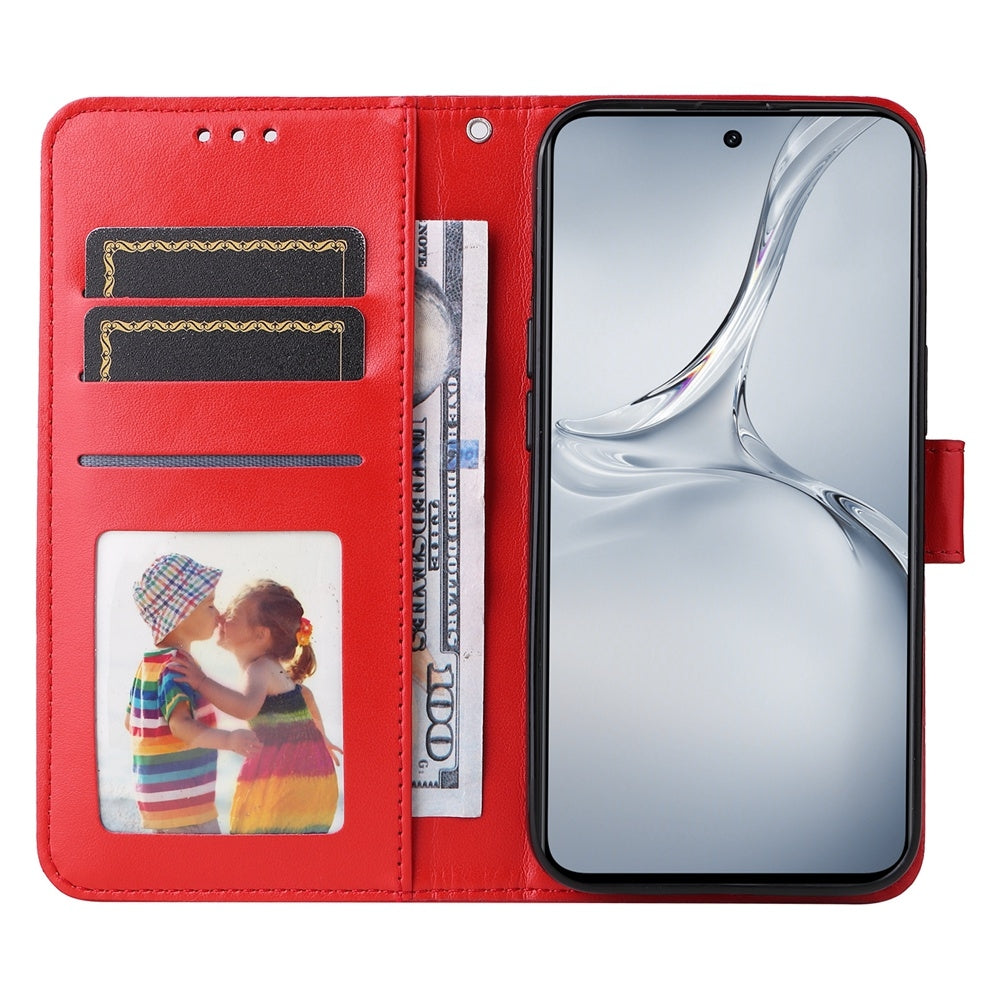 For-OPPO-K12x-Embossed-Sunflower-Leather-Phone-Case(Red)